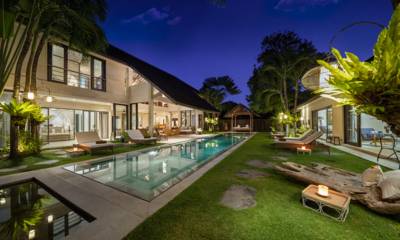 Abaca Villas Villa Kadek Gardens and Pool at Night | Seminyak, Bali