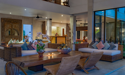 Abaca Villas Villa Kadek Living Area at Night | Seminyak, Bali