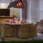 Abaca Villas Villa Kadek Dining Area at Night | Seminyak, Bali