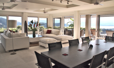 Panorama Summit Living and Dining Area with View | Choeng Mon, Koh Samui