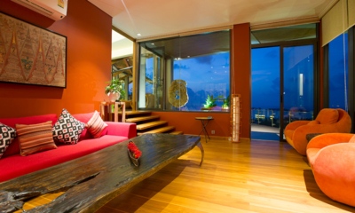 Villa Skyfall Family Room at Night | Choeng Mon, Koh Samui