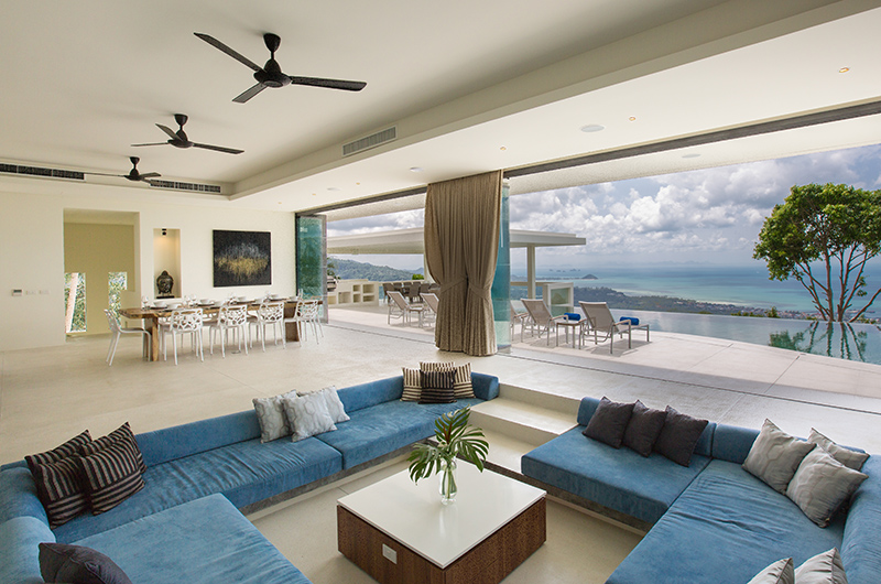 Lime Samui Villas Villa Spice Living and Dining Area with Sea View | Nathon, Koh Samui