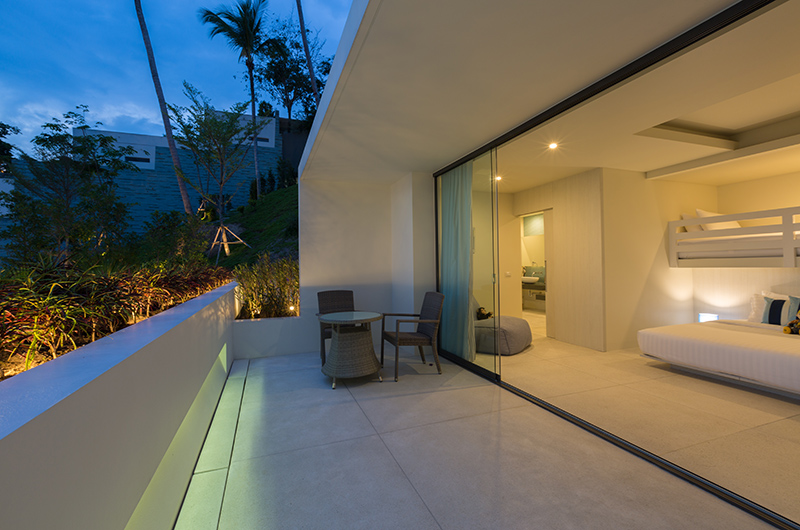 Lime Samui Villas Villa Spice Bedroom Two with Bunk Beds at Night | Nathon, Koh Samui