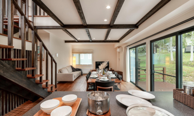 Tahoe Lodge Living and Dining Room with Up Stairs | Hirafu, Niseko