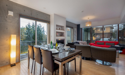 Yuki Uchi Living and Dining Area with View | Hirafu, Niseko