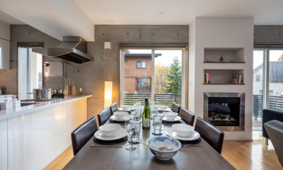 Yuki Uchi Kitchen and Dining Area with View | Hirafu, Niseko