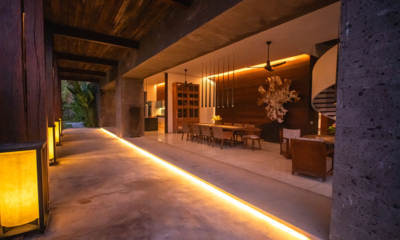 Ambalama Villa Dining Area with Hanging Lights | Seseh, Bali