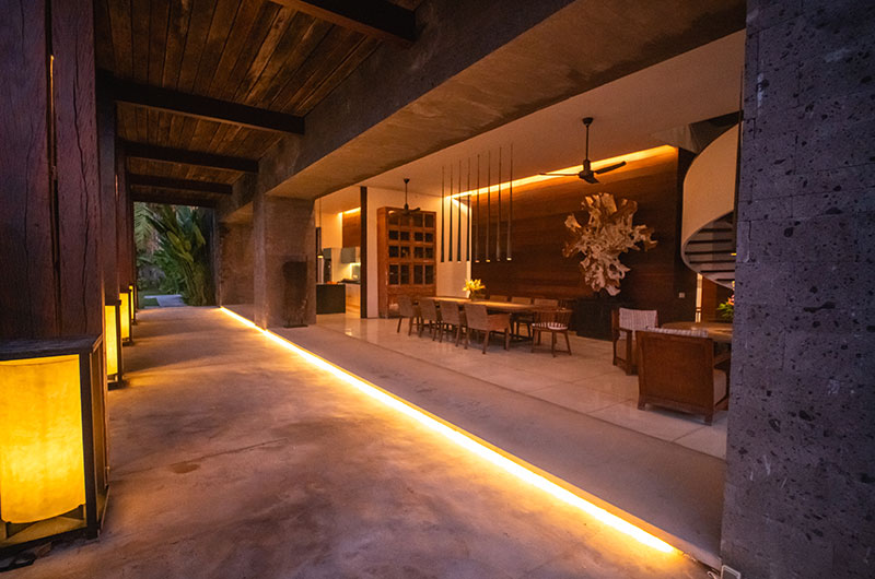 Ambalama Villa Dining Area with Hanging Lights | Seseh, Bali