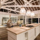 Beach House Kitchen with Hanging Lights | Nusa Lembongan, Bali