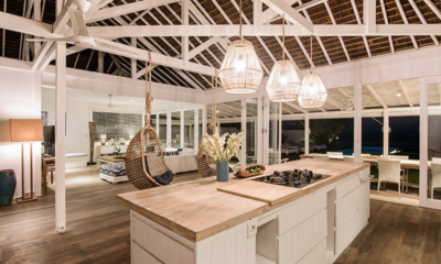 Beach House Kitchen with Hanging Lights | Nusa Lembongan, Bali