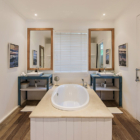 Beach House His and Hers Bathroom with Mirrors | Nusa Lembongan, Bali