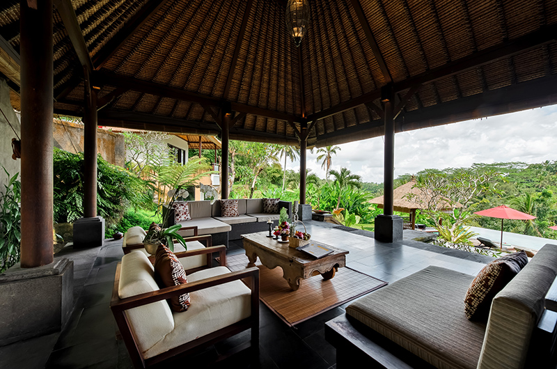 Villa Kembang Indoor Living Area with View | Ubud, Bali