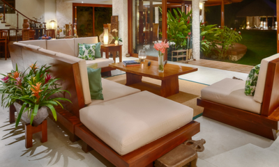 Pure Shores Villa Indoor Living Area at Night | Anda, Bohol