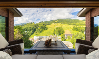 One Happo Chalet Seating Area with View | Hakuba, Nagano