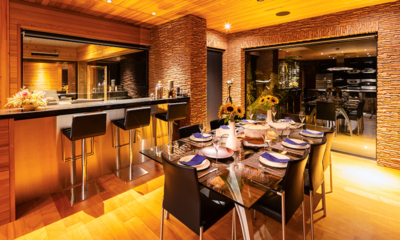 One Happo Chalet Dining and Breakfast Bar with Lights | Hakuba, Nagano