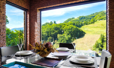 One Happo Chalet Dining with Crockery and View | Hakuba, Nagano