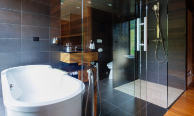One Happo Chalet Bathroom with Bathtub and Shower | Hakuba, Nagano