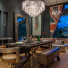 Millesime Indoor Living and Dining Area with Hanging Lamp | Hirafu, Niseko