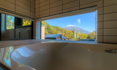 Millesime Bathroom Two with Bathtub and View | Hirafu, Niseko