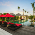 Villa Naty Gardens and Pool at Night | Umalas, Bali