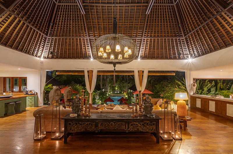 Villa Naty Living Area at Night | Umalas, Bali
