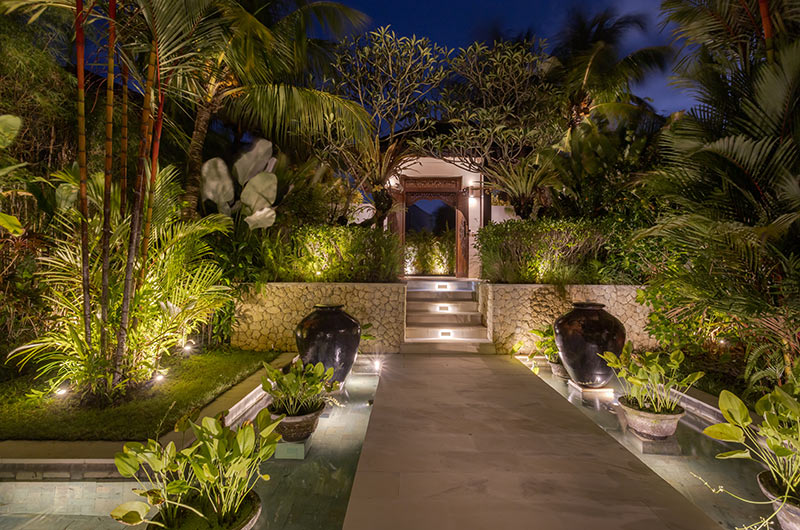 Villa Naty Pathway to the Entrance at Night | Umalas, Bali