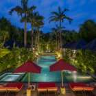 Villa Naty Pool Side Loungers at Night | Umalas, Bali