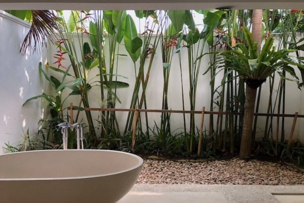 Villa Tjitrap Bathroom with Plants | Seminyak, Bali