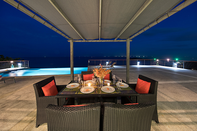 Ban Nai Fan Pool Side Dining Area at Night | Choeng Mon, Koh Samui