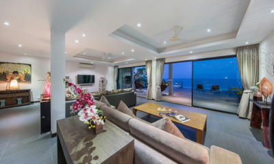 Ban Nai Fan Living Area with View at Night | Choeng Mon, Koh Samui