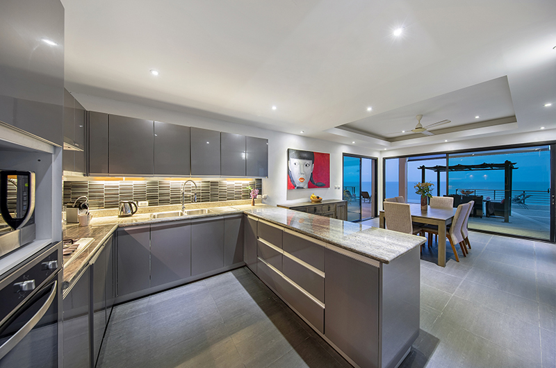 Ban Nai Fan Kitchen and Dining Area with View | Choeng Mon, Koh Samui