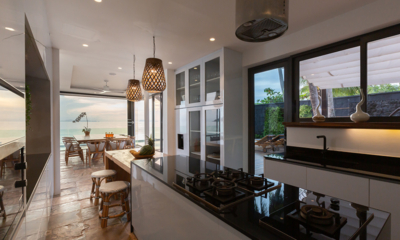 Villa U Kitchen and Dining Area with Sea View | Lipa Noi, Koh Samui