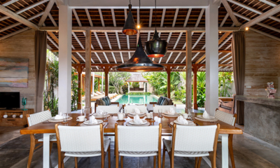 Villa Little Mannao Dining Area with Pool View | Kerobokan, Bali