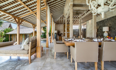 Villa Mannao Indoor Living and Dining Area with View | Kerobokan, Bali