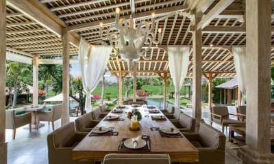 Villa Mannao Estate Dining Area with Pool View | Kerobokan, Bali
