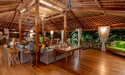 Villa Nag Shampa Open Plan Living Area with Wooden Floor | Ubud Payangan, Bali