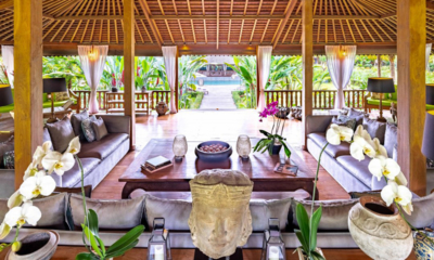 Villa Nag Shampa Living Area with Pool View | Ubud Payangan, Bali
