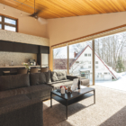 Solar Chalets Living Area with Snow View | Hakuba, Nagano