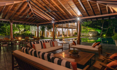 Maliga Kanda Open Plan Lounge Area at Night | Galle, Sri Lanka