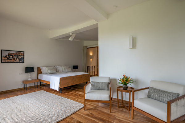 Maliga Kanda Heliconia Suite Bedroom with Seating Area | Galle, Sri Lanka
