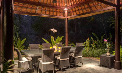 Luxury Bali Estate Open Plan Dining Area at Night | Canggu, Bali