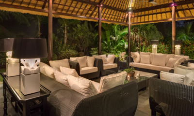 Luxury Bali Estate Open Plan Lounge Area at Night | Canggu, Bali