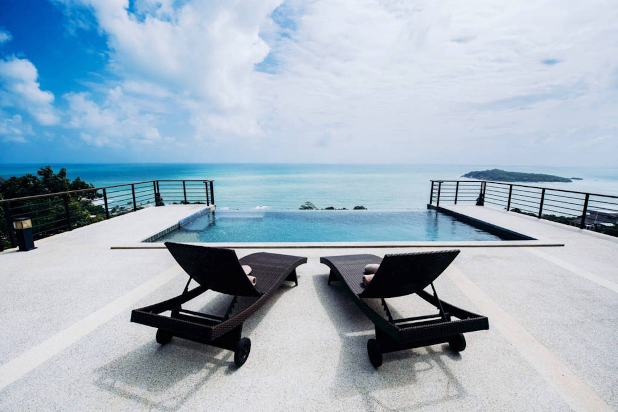 Ocean views from the pool of Ban Nai Fan in Koh Samui, Thailand