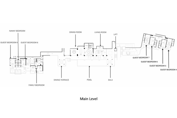 The Aquila Main Level Floorplan | Kamala, Phuket