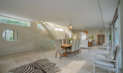 Villa Savasana Indoor Dining Area with Hanging Light and Up Stairs | Canggu, Bali
