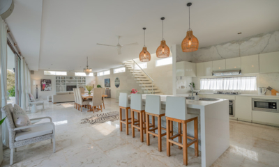 Villa Savasana Dining and Kitchen Area with Hanging Lights | Canggu, Bali