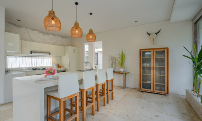Villa Savasana Kitchen and Breakfast Bar with Hanging Lights | Canggu, Bali