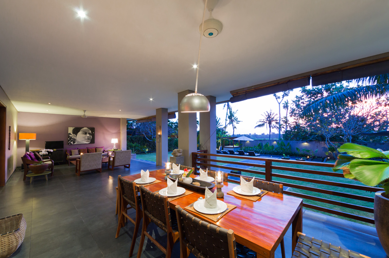 The Uma Villa Living and Dining Area with Pool View | Canggu, Bali