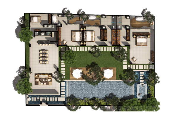 Chandra Villas 3 Floorplan | Seminyak, Bali