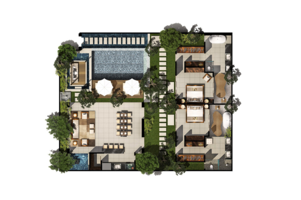 Chandra Villas 5 Floorplan | Seminyak, Bali